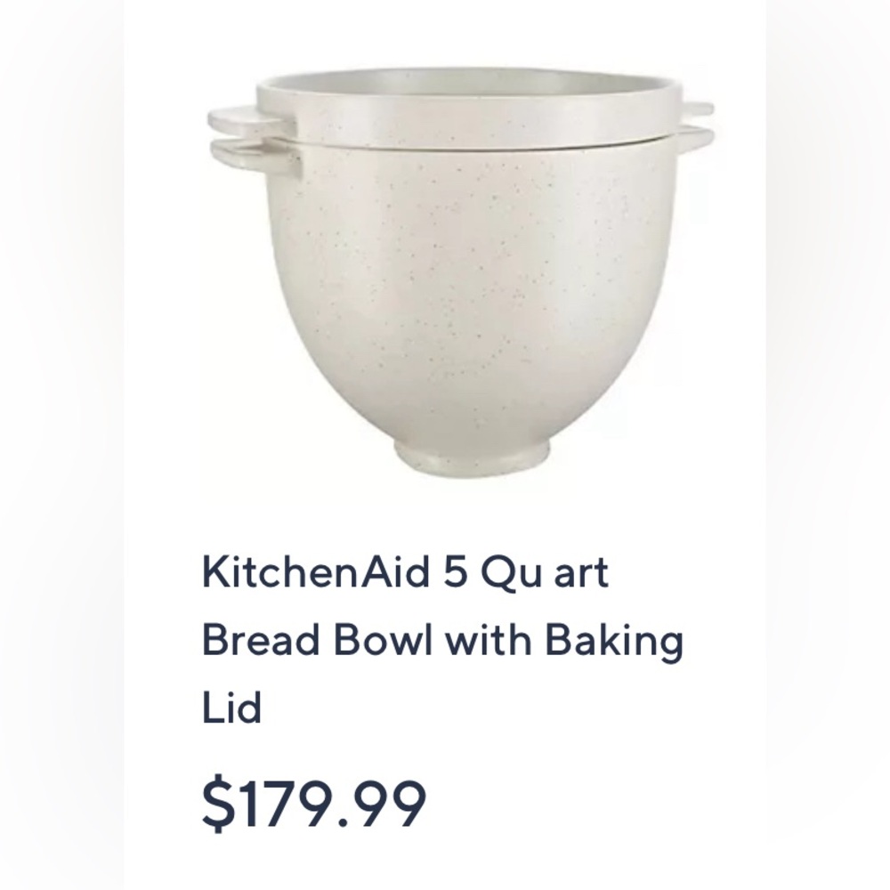 KitchenAid 5-qt Ceramic Bread Bowl with Lid speckled opened but never used
